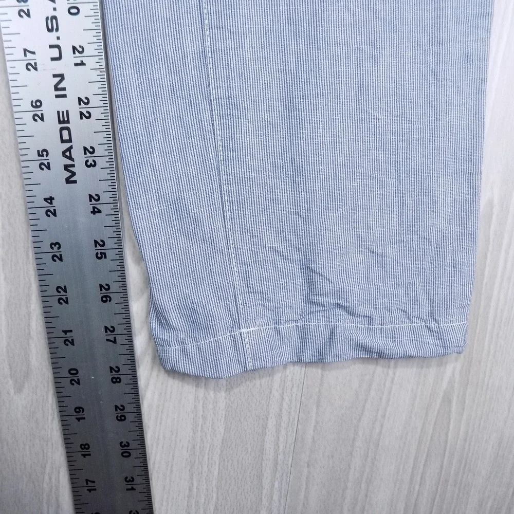 Banana Republic Kentfield Pant Mens 33x30 Blue Pinstripe Summer Preppy Casual